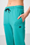 Sea Green Stand Collar Zippered Comfortable Form Women's Tracksuit Tunic Set - 95345 - 4