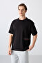 Black Cotton Thick Soft Textured Oversize Fit Printed Men's T-Shirt - 88322 - 4