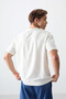 Ecru Cotton Thick Soft Textured Oversize Fit Printed Men's T-Shirt - 88373 - 5