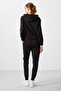 Black Hooded Oversize Women's Tracksuit - 95336 - 7