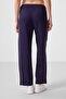 Dark Purple Soft Textured Side Panel Detailed Wide Leg Women's Palazzo Trousers - 94669 - 5