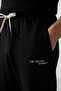 Black Cotton Thick Soft Textured Oversize Fit Embroidered Men's Tracksuit Set - 85252 - 6
