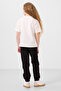 Ecru-Black O Neck Printed Rubber Leg Standard Fit Girl's Tracksuit Set - 75186 - 6