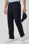 Navy Blue Self-Belted Comfortable Fit Men's Palazzo Sweatpants - 82196 - 3