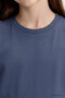 Dark Blue O Neck Standard Fit Basic Unisex Kids T-Shirt - 11328 - 5