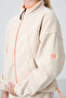 Beige Thick Soft Textured Standard Fit Embroidered Fleece Girls' Sweatshirt - 75157 - 3