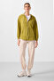 Dark Mustard Soft Textured Hooded Standard Fit Women's Tunic Sweatshirt - 97302 - 5