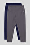 Slim Fit 2-Pack Indigo-Dark Gray Plus Size Women's Leggings - 94650