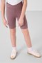 White-Dusty Rose V-Neck Belt Detailed Standard Fit Performance Girl's Tights Set - 75187 - 4