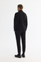 Men's Black Stand Collar Zippered 3 Thread Raised Sweatshirt E 001020 - 4