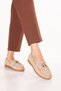 Genuine Leather Women's Casual Loafer Shoes Esl.8007 Beige Suede - 2