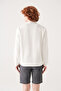Men's Ecru Crew Neck Cotton 2 Thread Non-Rated Sweatshirt E 001200 - 4
