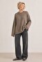 Mink Crew Neck Oversize Women's Knitwear Sweater - 7