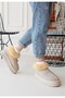 Beige Suede Women's Flat Boots