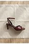 Burgundy Patent Leather Women's Heeled Shoes - 6