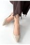 Beige Patent Leather Women's Ballerinas - 3