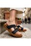 Black Suede Women's Flat Slippers - 4