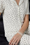 Black Heart Detail Crinkle Fabric Short Sleeve Pajama Set 6066 - 3