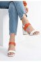 White Orange Women's Heeled Sandals - 3
