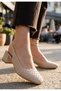 Beige Women's Heeled Shoes - 2
