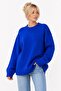Cobalt Blue Crew Neck Oversize Women's Knit Sweater - 4