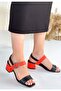 Black Orange Women's Heeled Sandals - 4