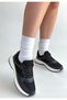 Black Lace-up Women's Sports Shoes - 2