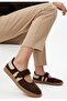 Brown Suede Velcro Women's Ballerinas - 3
