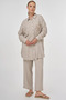 Bead Embroidered Viscose Double Suit Stone - 5
