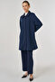 Embossed Pattern Jacket Dark Navy Blue - 2