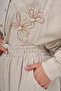 Bead Embroidered Viscose Double Suit Stone - 6