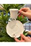 Set of 6 Porcelain White Daisy Embossed Coffee Cups - 2
