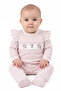 Baby Girl Pink and White Strawberry Embroidered Ruffle Romper 0-3 Months
