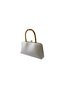 Duki Daso Bamboo Handle Beige Clip-On Women's Hand and Shoulder Bag |   Summer T8381 Beige Single Compartment Zipper Bag - 5