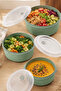 5318 12-Piece Round Food Storage Container Set with Air Release Valves – Green (3 Different Sizes X 4 Pieces) - 4