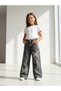 Girl's Jeans Fume Color 100% Cotton Single Bottom Super Quality Butterfly Embroidery Cotton Fabric Hundred Percent 12365