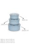 5319 12-Piece Round Food Storage Container Set with Air Release Valves – Blue (3 Different Sizes X 4 Pieces) - 6