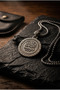 Ottoman Coin Figured Coin Motif Medallion Handcrafted Stainless Steel Chain Men's Necklace