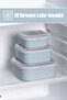 5317 9-Piece Square Storage Container Set with Air Release Valves – Blue (3 Different Sizes X 3 Pieces) - 4