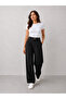 Pleated Elastic Waist Palazzo Women's Fabric Trousers - 7