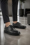 Men's Black Leather Classic Shoes Comfortable for Daily and Office Use - 2