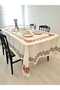 160X220 cm Digital Printed Cross-Stitch Pattern Seamless Fabric Tablecloth |   6-8 People