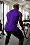 Men's Purple Oversize Crew Neck Cotton Sleeveless T-shirt/atlet - 3