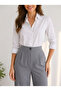 Women's Gray High Waist Pleated Buttoned Lycra Flexible Comfortable Fit Palazzo Pants - 3