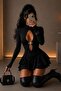 Accessory Detailed Layered Ruffle Mini Dress - 2
