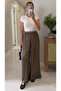 Khaki Satin Trousers - 261054