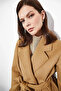 Premium Wool Stitching Detailed Coat Camel - 8