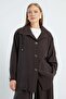 Oversized Trench Coat with Buttoned Stopper