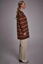 Striped Knitwear Cardigan Red Brown-Stone - 5