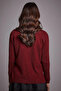 Crew Neck Corded Knitwear Blouse Claret Red - 7